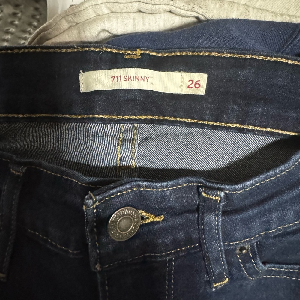 Levi's Dark Blue 711 Skinny Jeans - Picture 5 of 5
